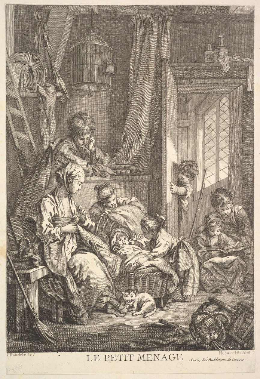 Pieni kotitalous, 1700-luvun puolivälistä loppupuolelle. tekijältä Jacques Gabriel Huquier