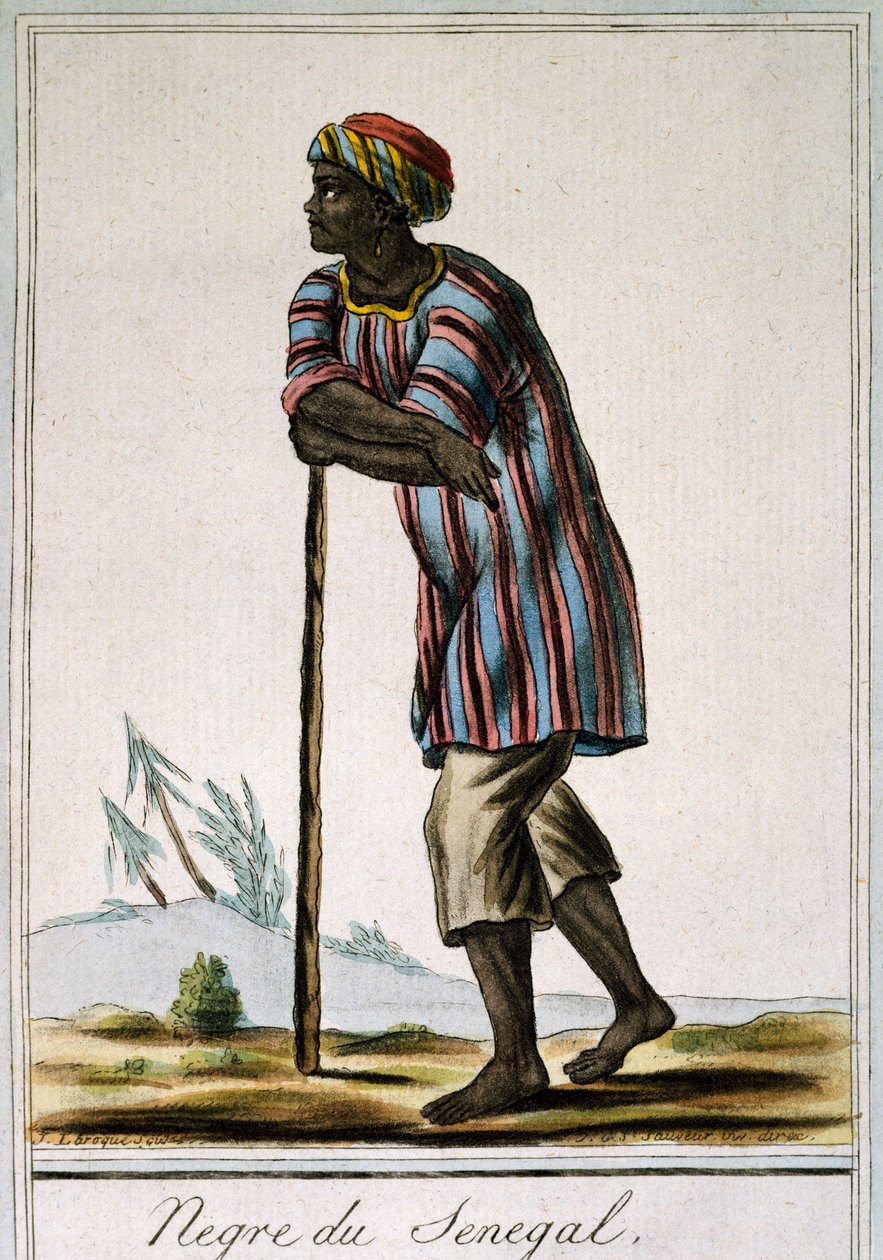 Senega Negro, värikaiverrus Encyclopedia des Voyagesista, kirjoittanut Jacques Grasset de Saint-Sauveur (1757-1810) tekijältä Jacques Grasset de Saint Sauveur