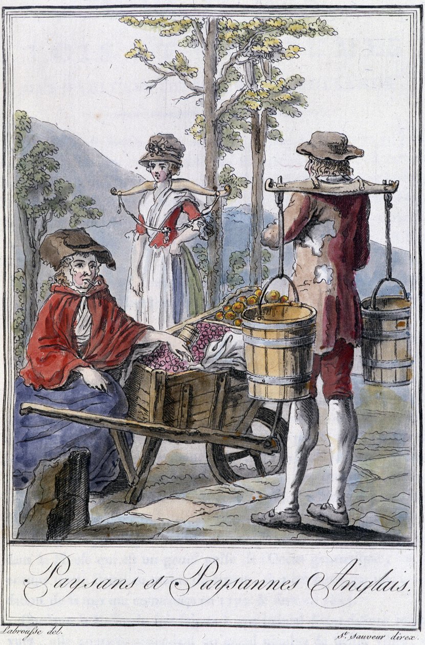 Englannin talonpojat ja talonpojat - Grasset St Sauveurin "" Encyclopedia of Travels" -julkaisussa, toim. 1796 tekijältä Jacques Grasset de Saint Sauveur
