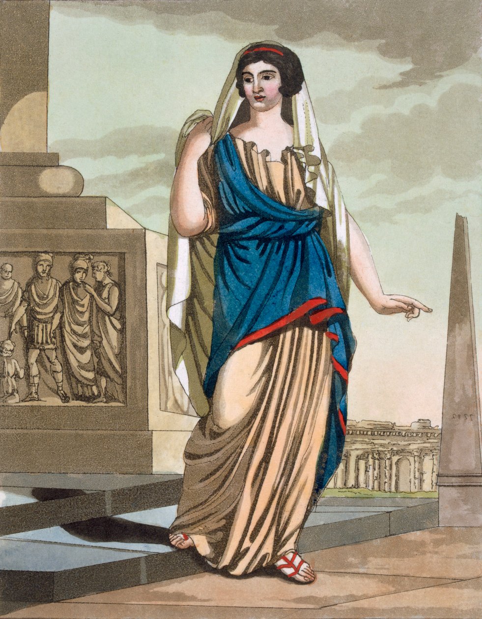Muinaisen Rooman naiskansalainen, pubi. 1796. tekijältä Jacques Grasset de Saint Sauveur