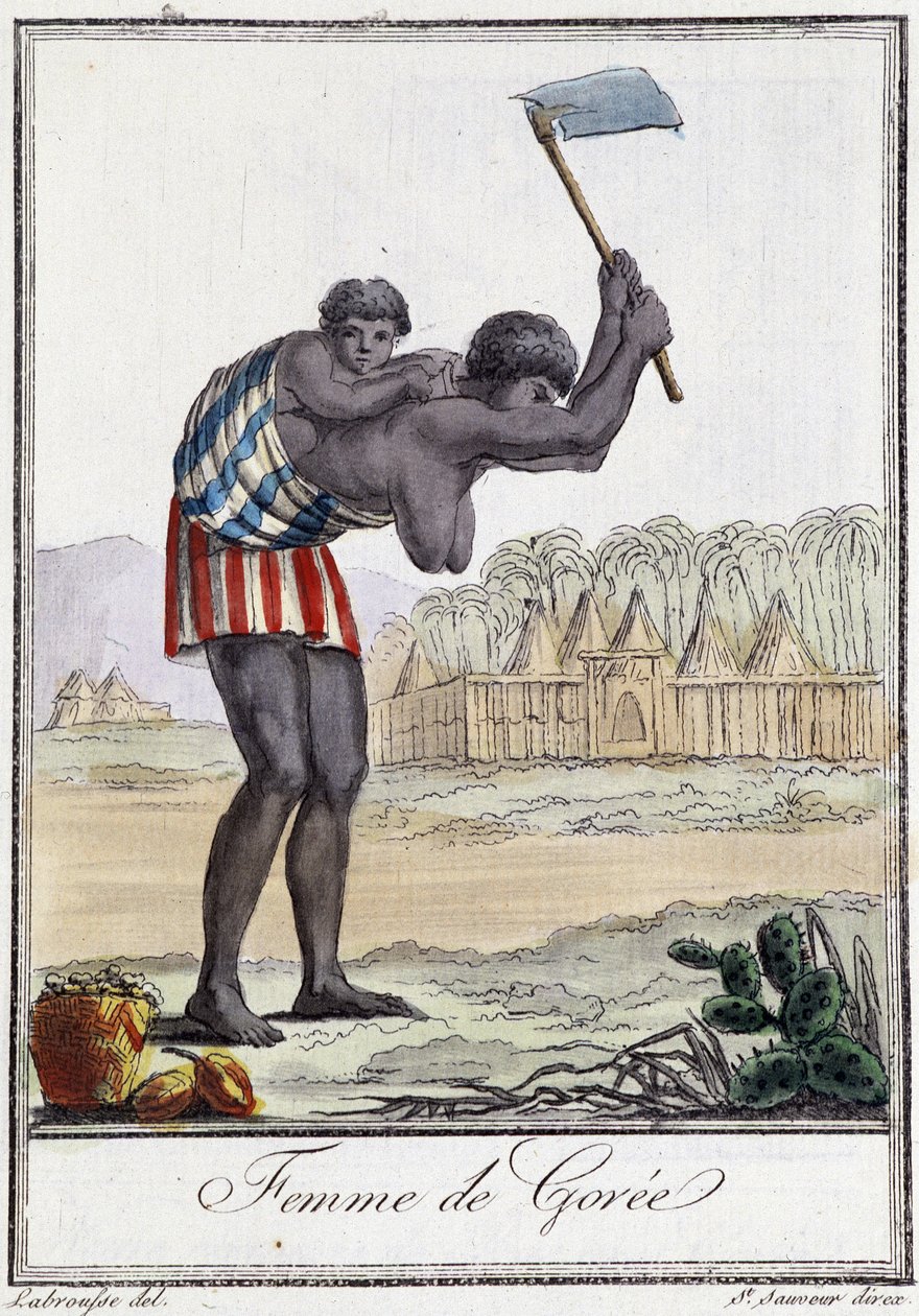 Femme of Gorèe (Senegal) - Grasset St Sauveurin "" Encyclopedia of Travels" -julkaisussa, toim. 1796 tekijältä Jacques Grasset de Saint Sauveur