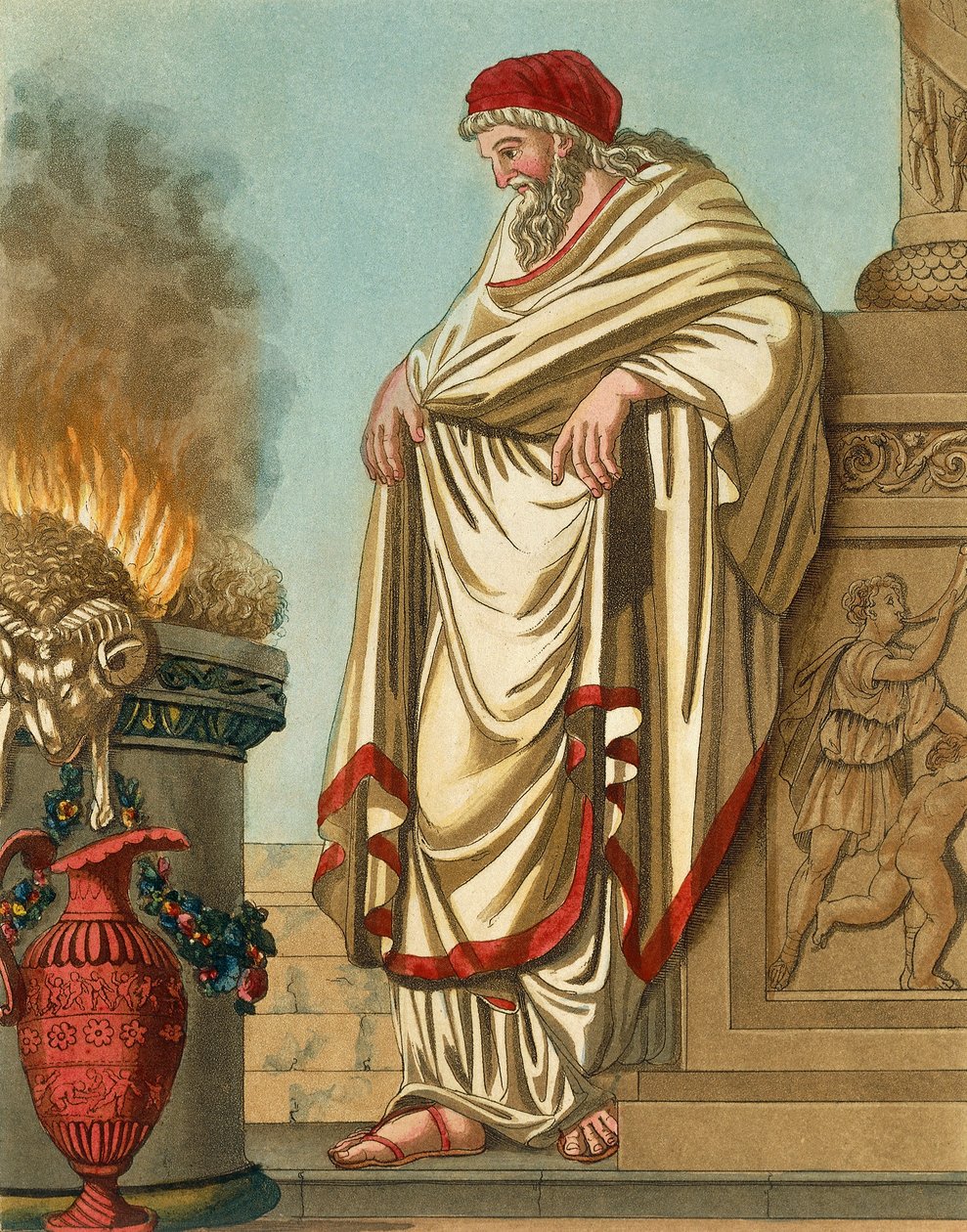 Suuri paavi, Jacques Grasset de Saint-Sauveur (1757-1810), kaiverrus muinaisesta Roomasta tai historiallinen ja kuvallinen kuvaus kaikesta, joka liittyy roomalaiseen kansaan, heidän armeijaan, tapoihinsa, uskonnolliseen ja julkiseen elämään tekijältä Jacques Grasset de Saint Sauveur