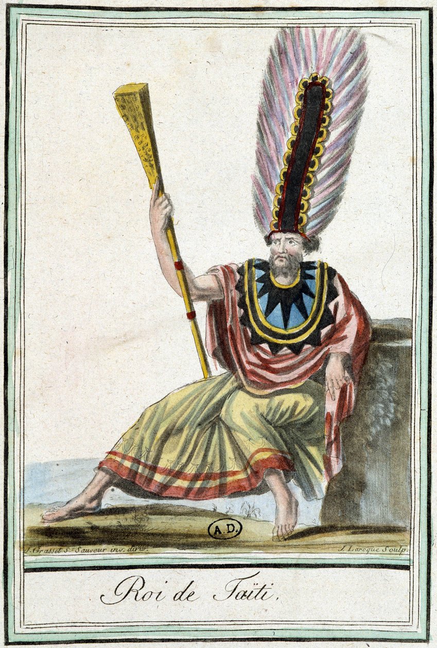 Tahitin kuningas - J. Grasset Saint-Sauveurin "" Encyclopedia of Travels" -julkaisussa tekijältä Jacques Grasset de Saint Sauveur