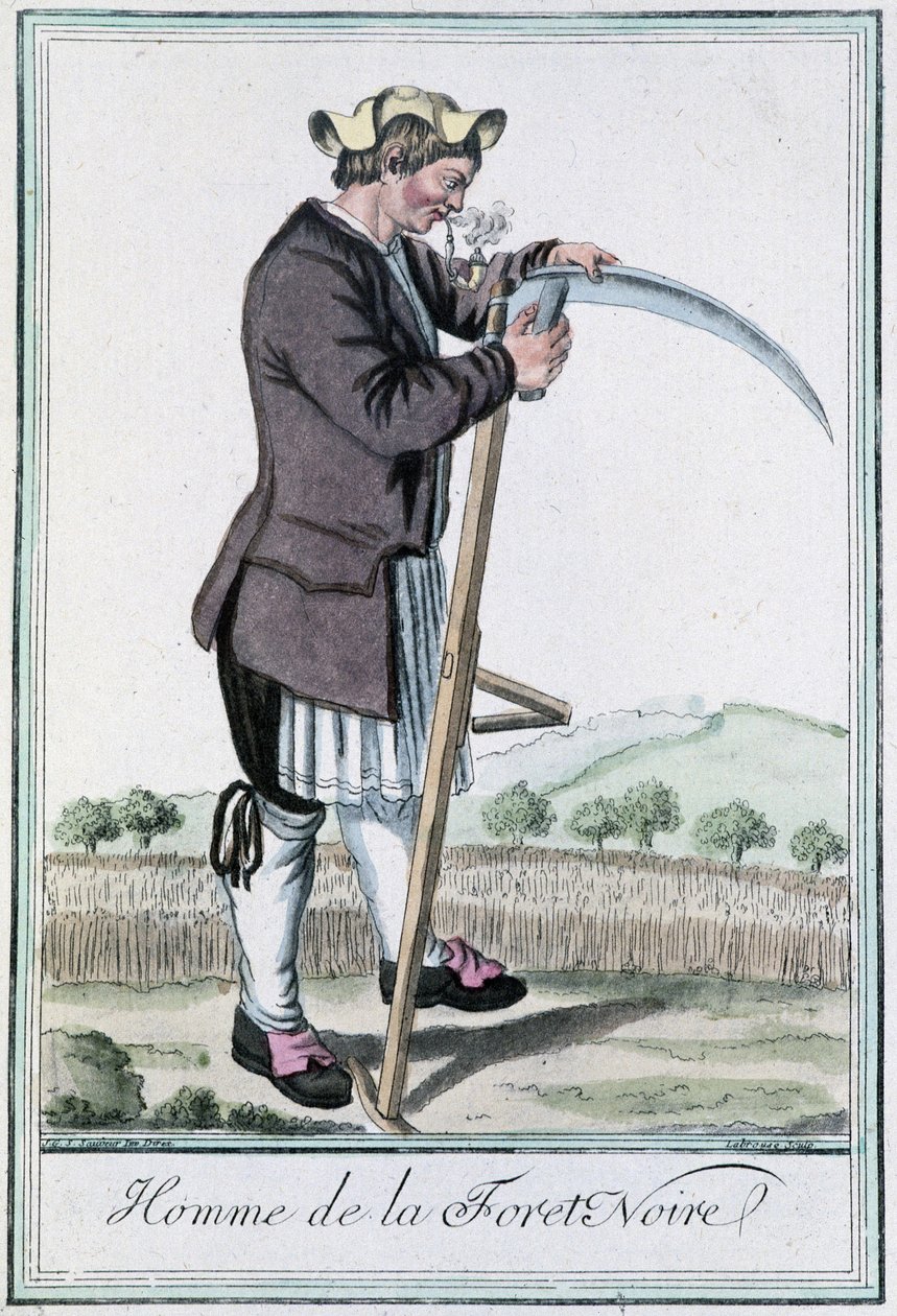 Schwarzwaldin mies - Grasset St Sauveurin "" Encyclopedia of Travels" -julkaisussa, toim. 1796 tekijältä Jacques Grasset de Saint Sauveur