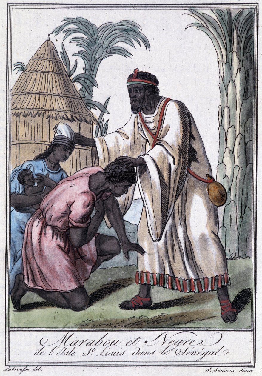 Marabou Saint Louis Islandista Senegalista - Grasset Saint Sauveurin "" Encyclopedia of Travels" -julkaisussa, toim. Pariisi 1796 tekijältä Jacques Grasset de Saint Sauveur