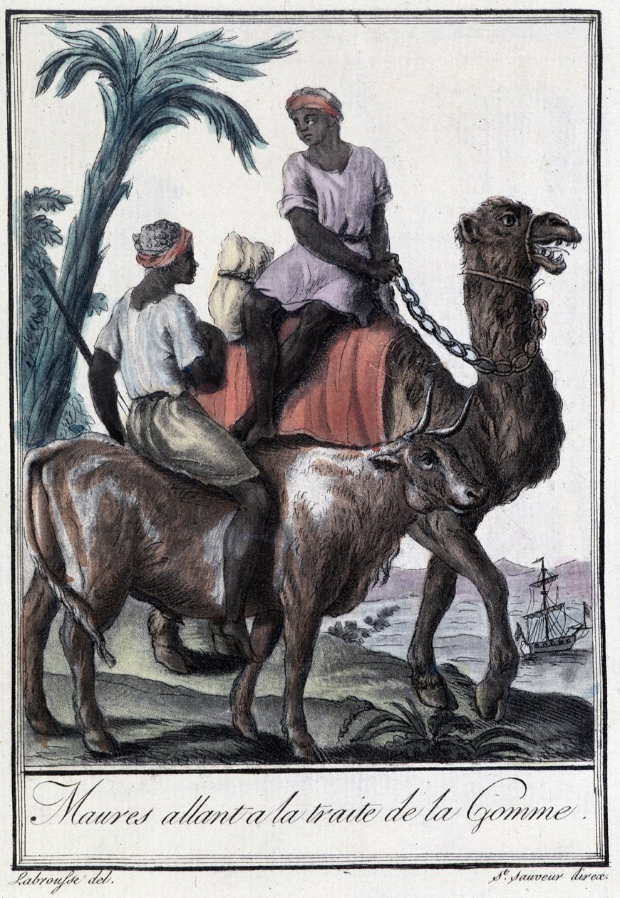 Moors menossa ikenin hoitoon - Grasset St Sauveurin "" Encyclopedia of Voyages" -julkaisussa, toim. 1796 tekijältä Jacques Grasset de Saint Sauveur
