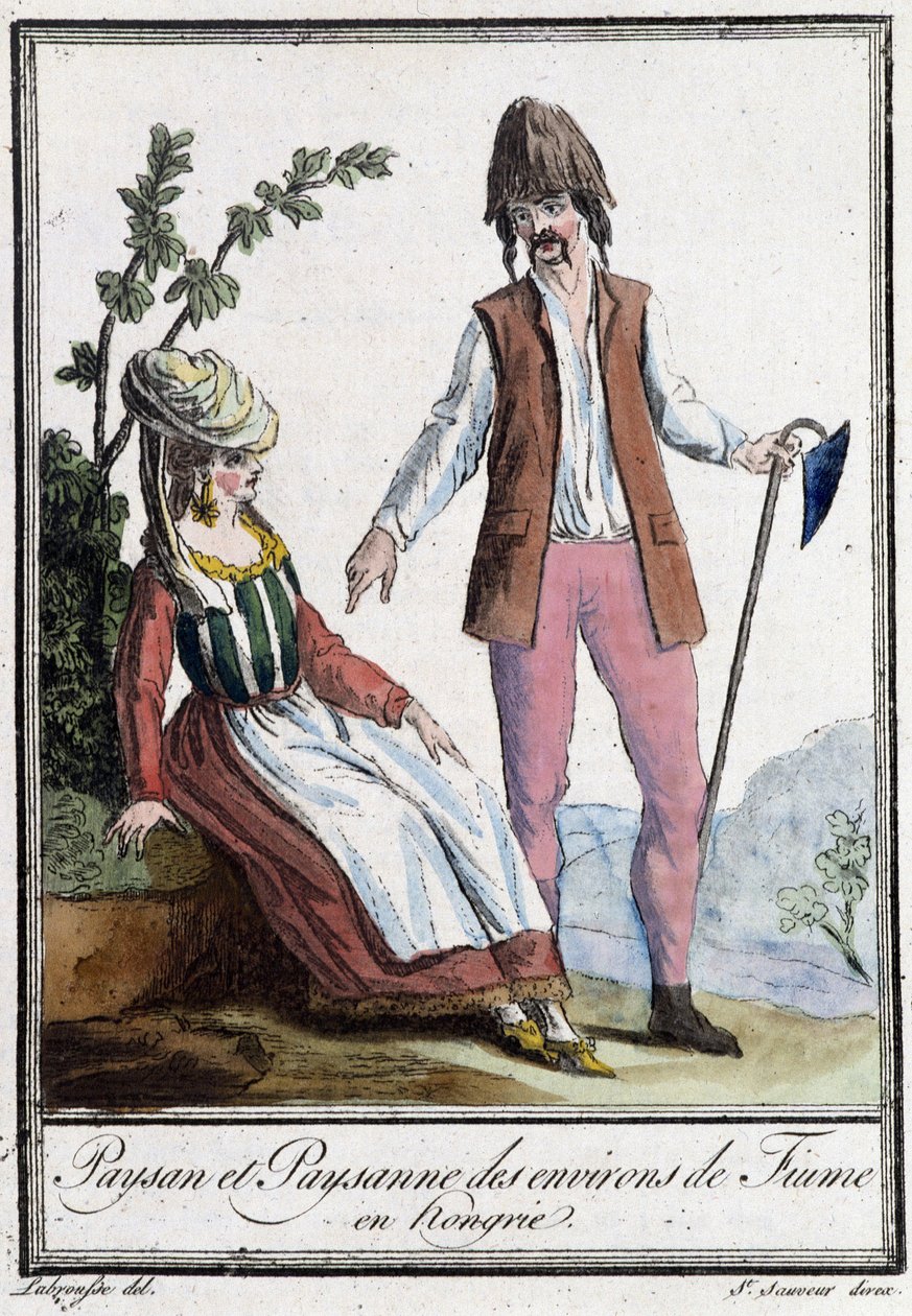 Fiumen talonpoika (Kroatia) - Grasset St Sauveurin "" Encyclopedia of Travels" -julkaisussa, toim. 1796 (kaiverrus) tekijältä Jacques Grasset de Saint Sauveur