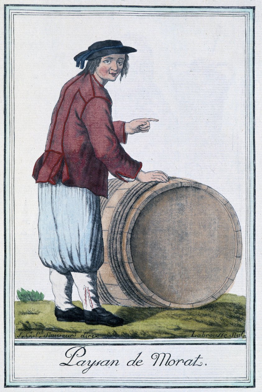 Peasant de Morat (Sveitsi) - Grasset St Sauveurin "" Encyclopedia of Travels" -julkaisussa, toim. 1796 tekijältä Jacques Grasset de Saint Sauveur
