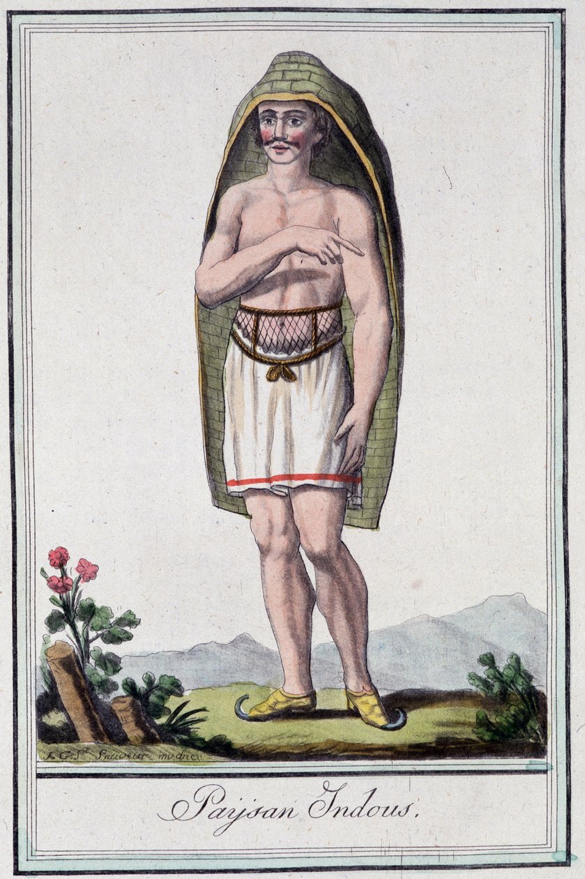 Talonpoika indous (Intia) - Grasset St Sauveurin "" Encyclopedia of travels" -julkaisussa, toim. 1796 tekijältä Jacques Grasset de Saint Sauveur