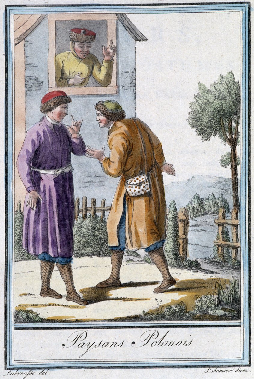 Puolan talonpojat - Grasset St Sauveurin "" Encyclopedia of Travels" -julkaisussa, toim. 1796 tekijältä Jacques Grasset de Saint Sauveur