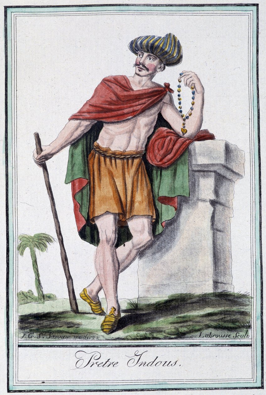 Hindupappi (hindu) - Grasset Saint Sauveurin "" Encyclopedia of travels" -julkaisussa, toim. Pariisi 1796 tekijältä Jacques Grasset de Saint Sauveur