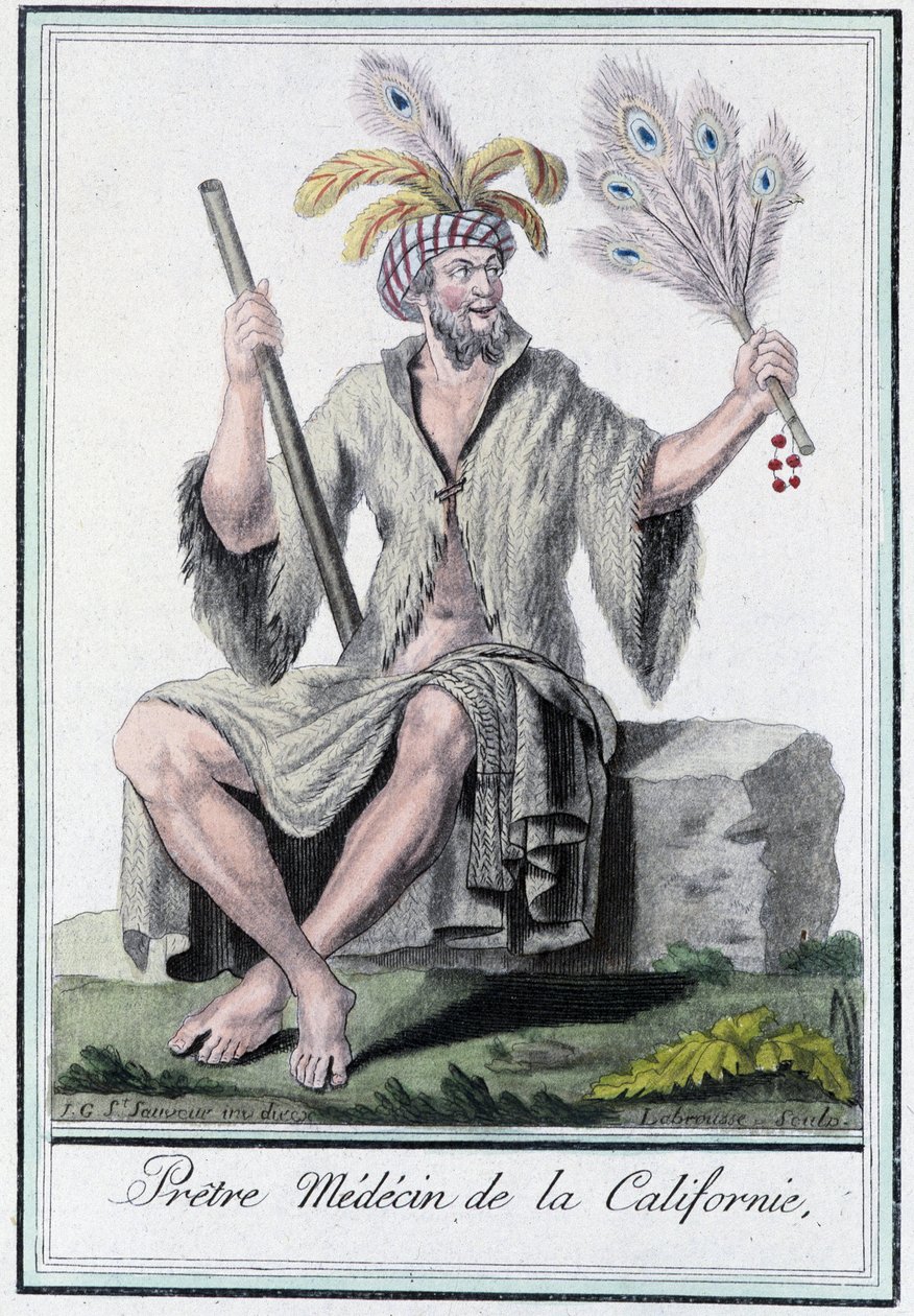 Pappilääkäri Kaliforniasta - Grasset Saint Sauveurin "" Encyclopedia of Travels" -julkaisussa, toim. Pariisi 1796 tekijältä Jacques Grasset de Saint Sauveur