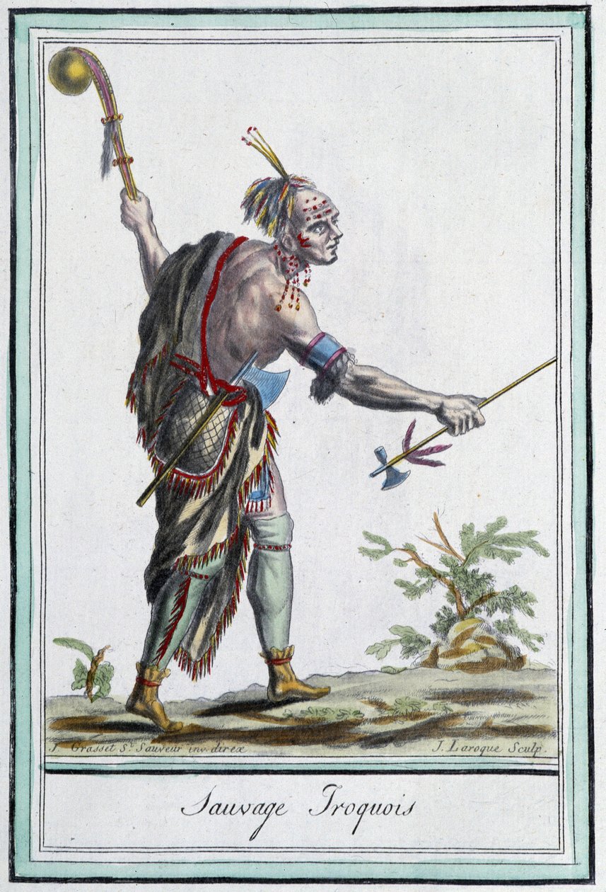Sauvage iroquois - kirjassa "" Encyclopedia of travels"", kirjoittanut Grasset St Sauveur, Pariisi tekijältä Jacques Grasset de Saint Sauveur