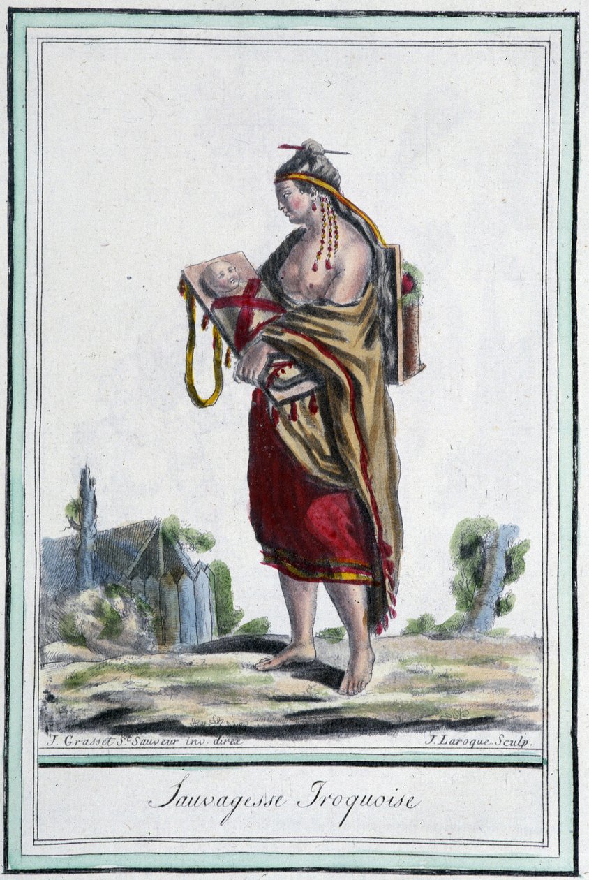 Sauvagesse iroquoise - julkaisussa "" Matkojen tietosanakirja" - kirjoittaja Grasset St Sauveur, Pariisi tekijältä Jacques Grasset de Saint Sauveur