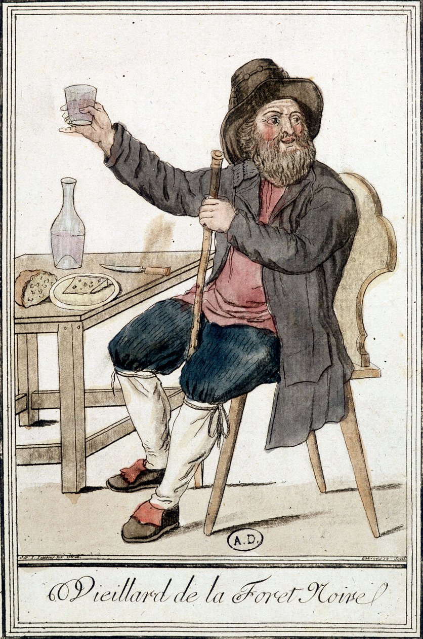 Vanha mies Schwarzwaldista - J. Grasset Saint-Sauveurin "" Encyclopedia of Travels"" tekijältä Jacques Grasset de Saint Sauveur