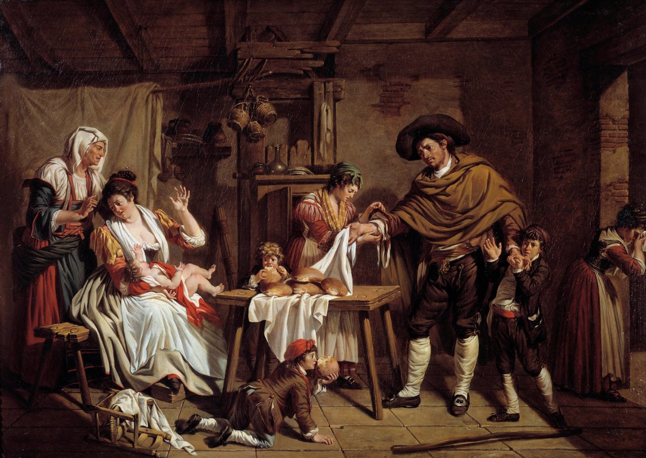 Verenluovuttaja, italialaisen isän jumaluus Jacques Sabletin (1749-1803) maalaus 1700-luvun Tukholma, Kansallismuseo tekijältä Jacques Henri Sablet