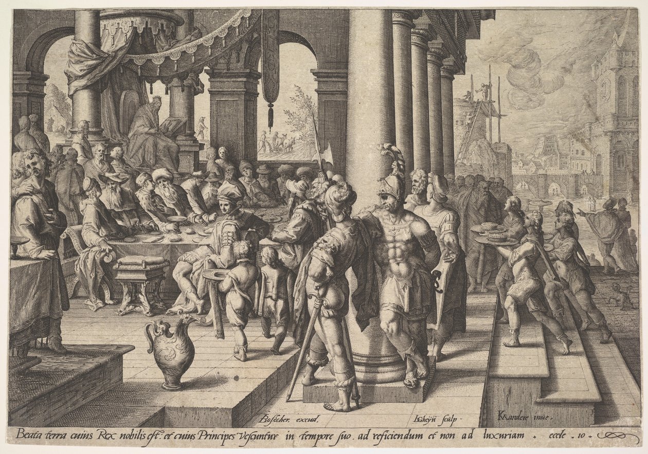Viisaan kuninkaan hallituksen allegoria, 1588. tekijältä Jacques II de Gheyn