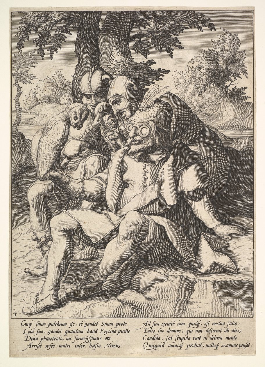 Hullujen viisaus, Kuudesta sananlaskusta. tekijältä Jacques II de Gheyn