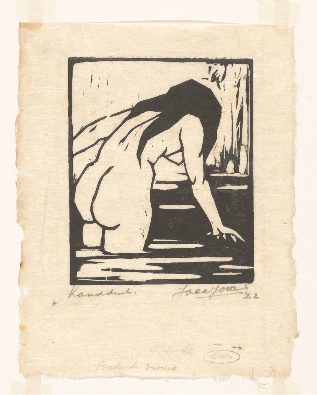 Uiva nainen (alkuperäinen nimi esineessä) tekijältä Jacques Jeichienus Ottens (signed by artist)
