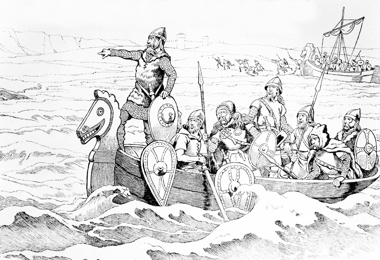 Viikinkien saapuminen Ranskaan tekijältä Jacques Marie Gaston Onfray de Breville (Job)