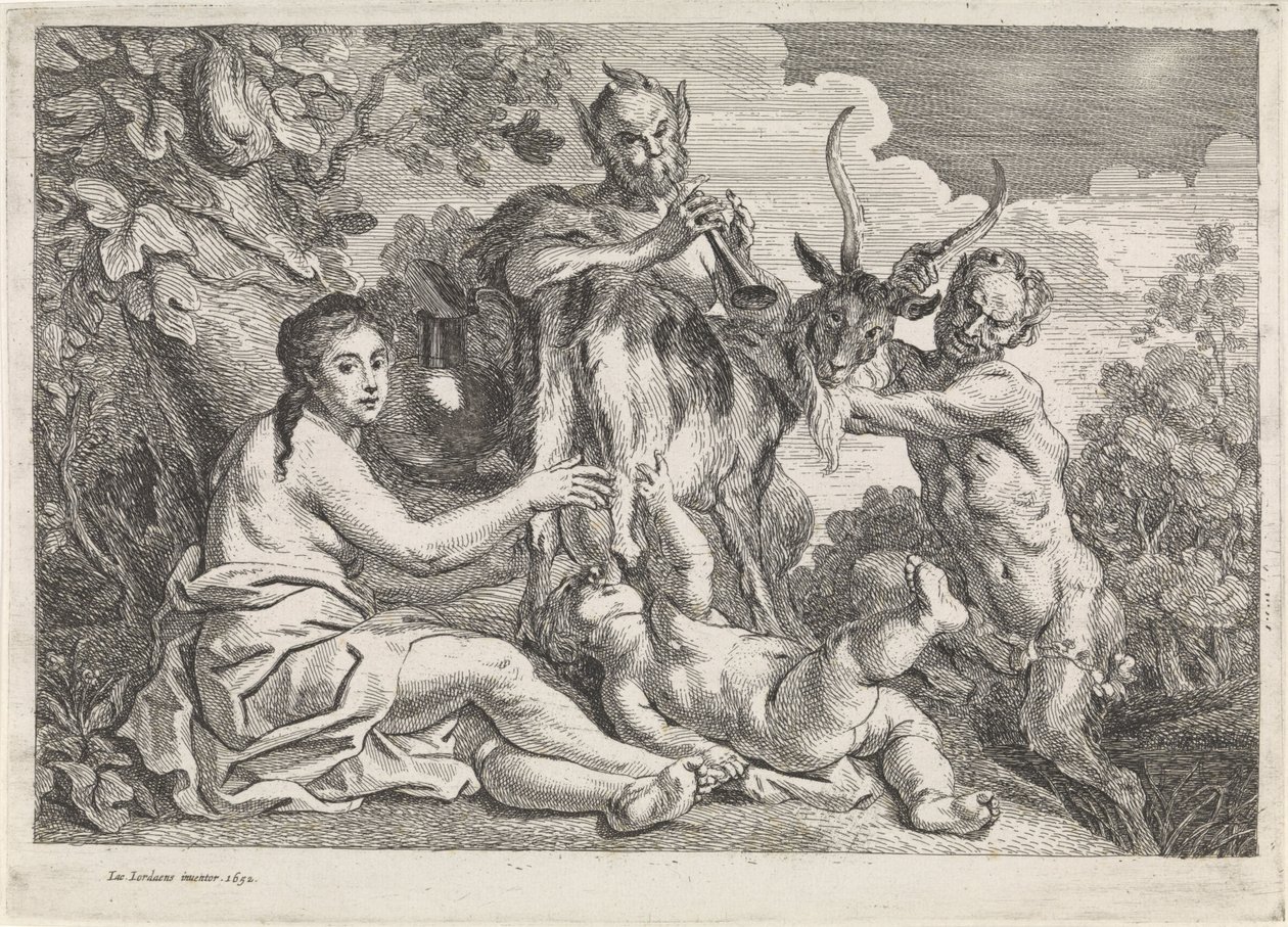 Jupiterin lasta ruokkii vuohi Amalthea tekijältä Jacques Jordaens