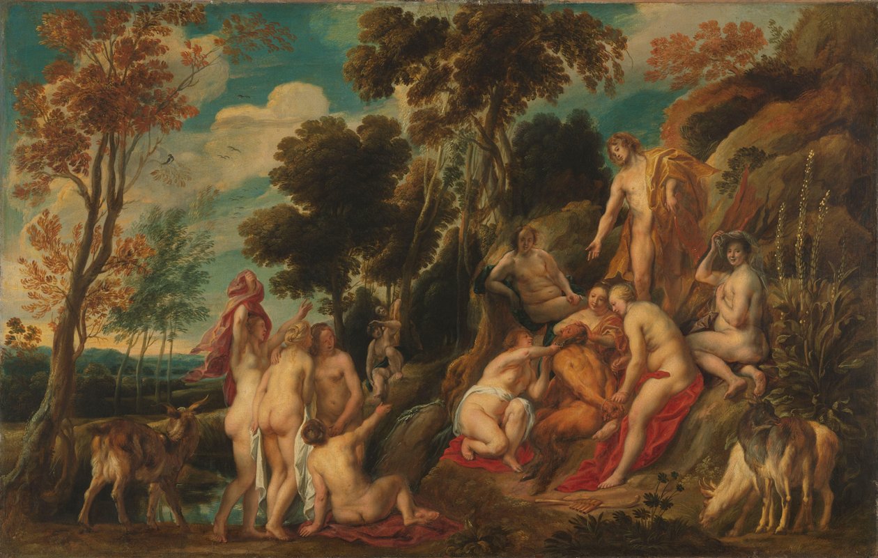 Nymfit rankaisevat Pania tekijältä Jacques Jordaens