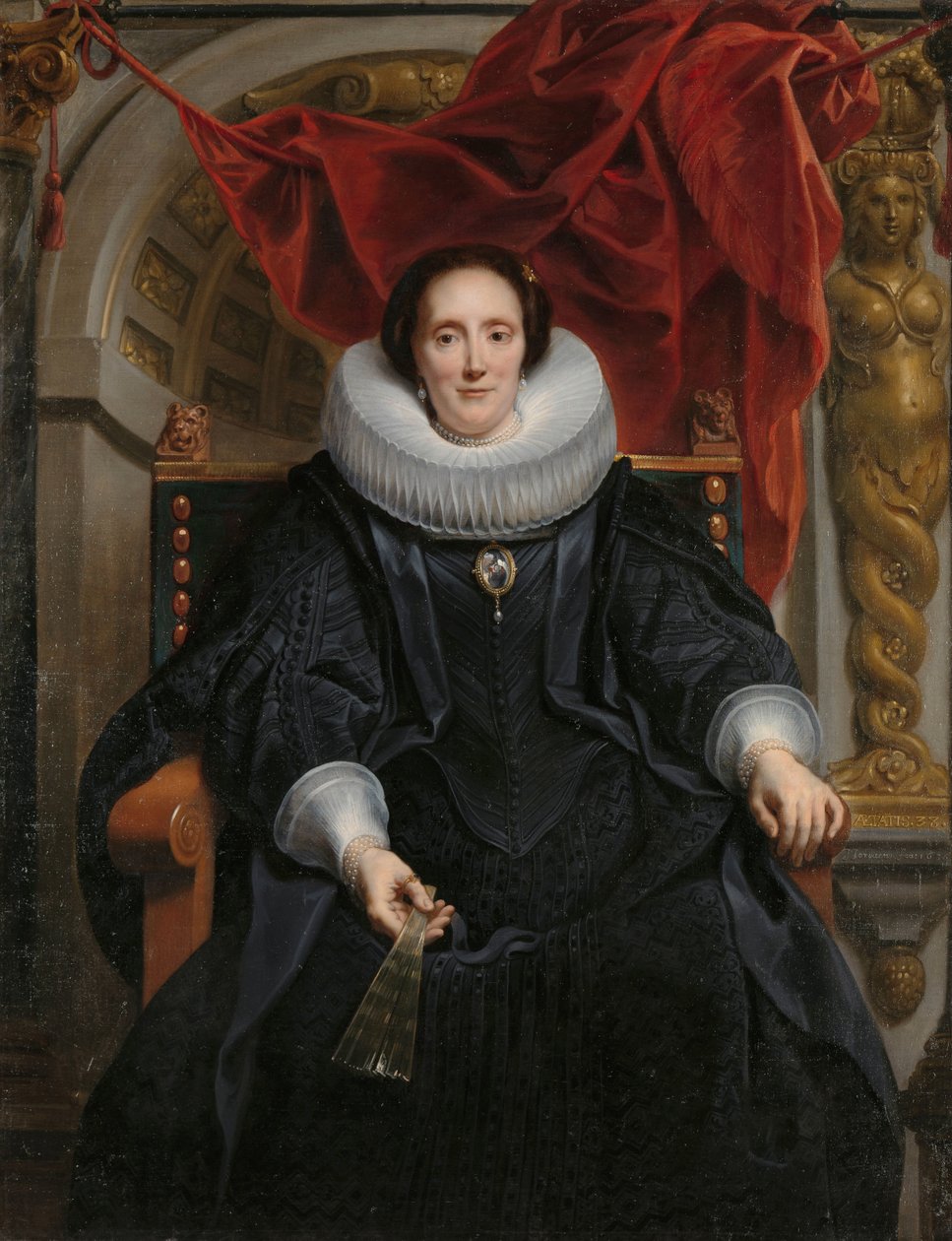 Rogier Le Witerin ja hänen vaimonsa Catharina Behaghelin muotokuvia Rogier Le Witerin vaimon Catharina Behaghelin muotokuva tekijältä Jacques Jordaens