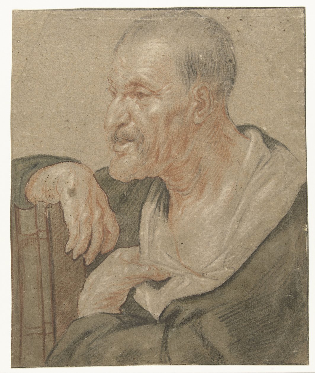 Evankelistan olkapää, vasemmalla tekijältä Jacques Jordaens