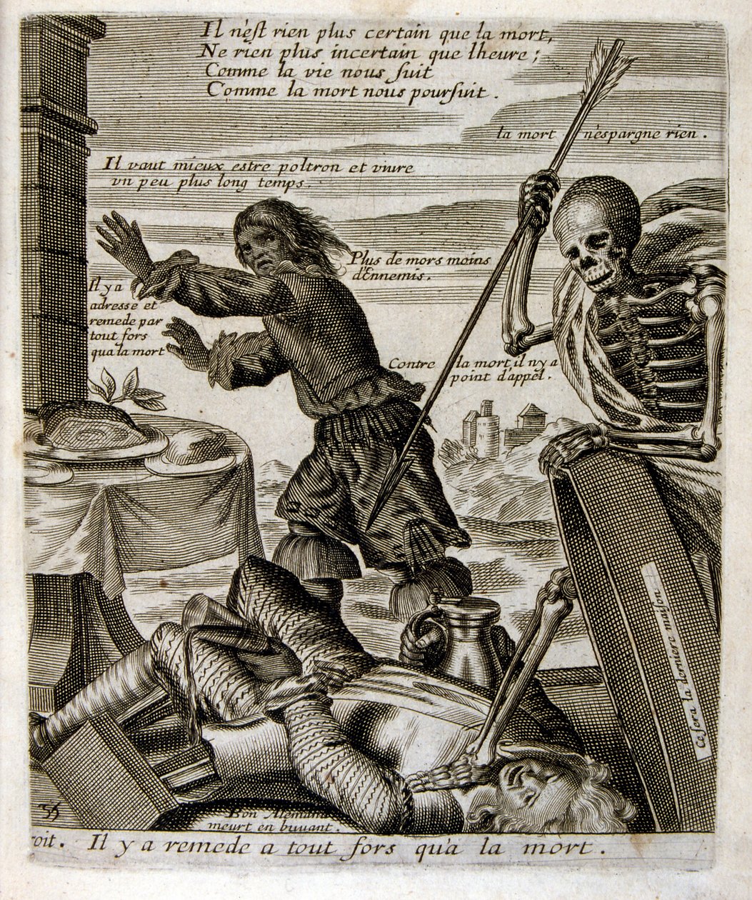 Kuvitus Jean de La Fontainen saduista (kaiverrus). tekijältä Jacques Lagniet