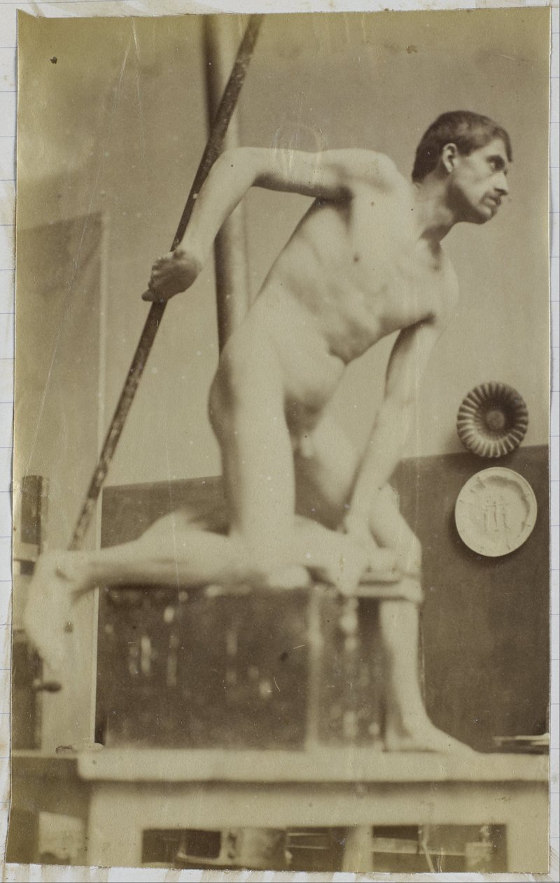 Tutkimus miesmallista, keihäs kädessä, Jacques de Lalaingin studiossa tekijältä Jacques Lalaing (attributed to)