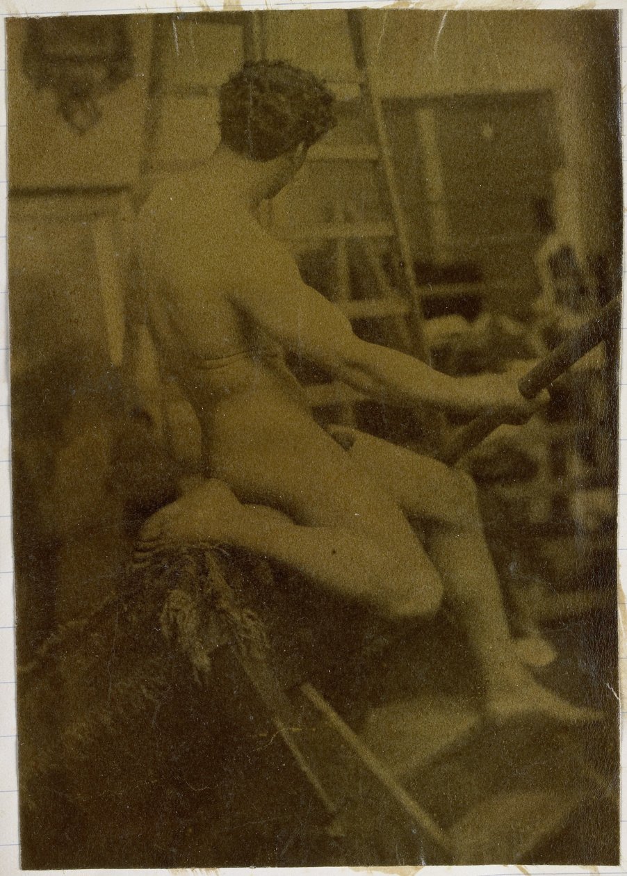 Tutkimus miesten alastonmallista, takaa katsottuna, Jacques de Lalaingin studiossa tekijältä Jacques Lalaing (attributed to)