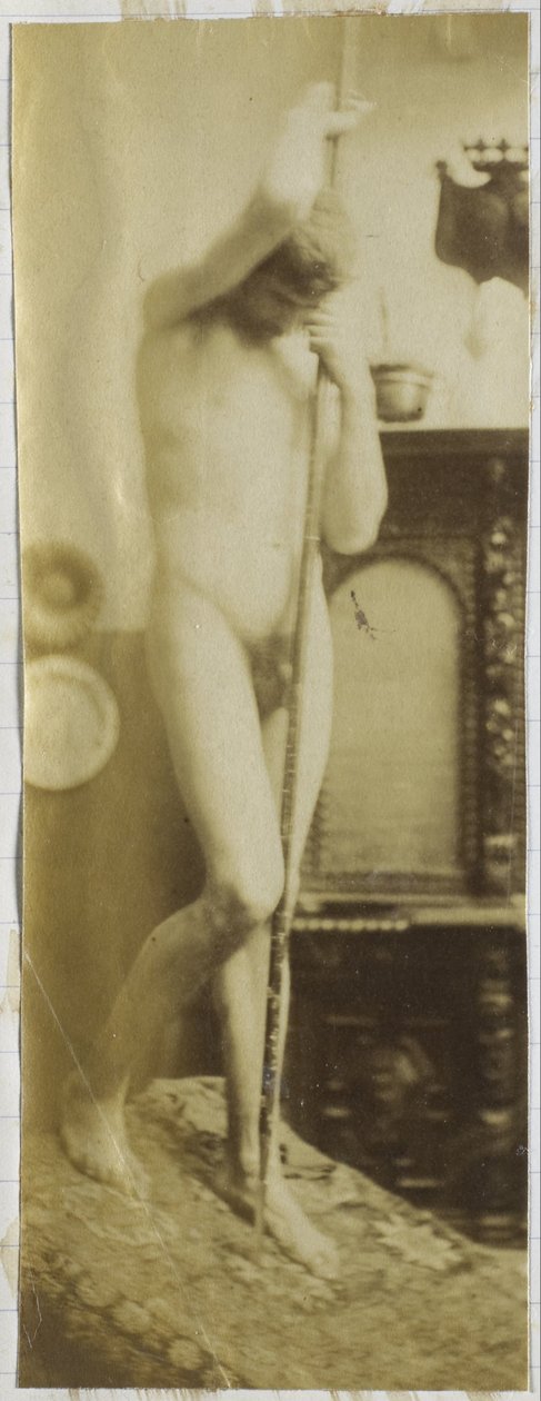 Jacques de Lalaingin studiossa tutkitaan seisovaa miesalastonta mallia tekijältä Jacques Lalaing (attributed to)