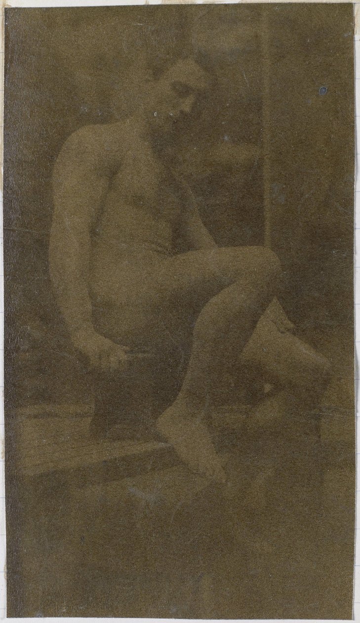 Tutkimus miespuolisesta alastomasta mallista sivulta katsottuna Jacques de Lalaingin studiossa tekijältä Jacques Lalaing (attributed to)