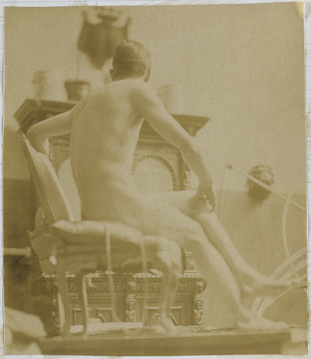 Tutkimus miesten alastonmallista, istuu nojatuolissa, Jacques de Lalaingin studiossa tekijältä Jacques Lalaing (attributed to)