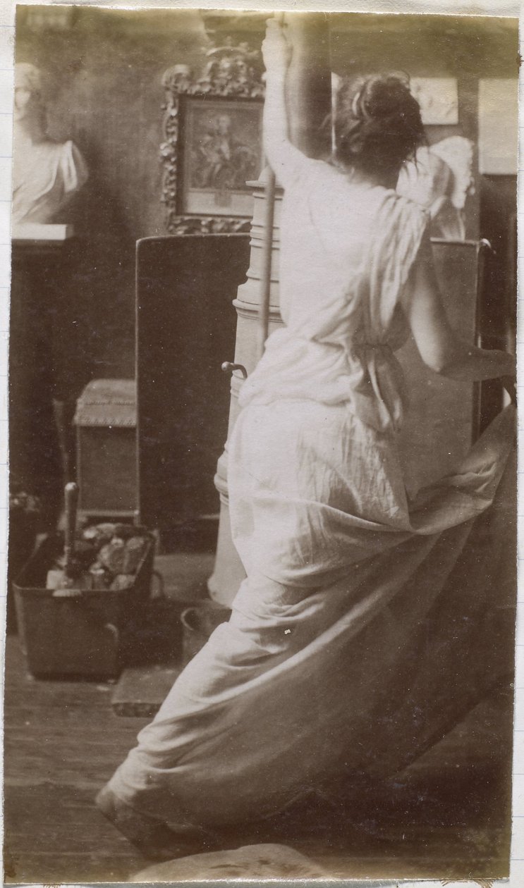 Tutkimus verhoissa olevasta naismallista takaa katsottuna Jacques de Lalaingin studiossa tekijältä Jacques Lalaing (attributed to)