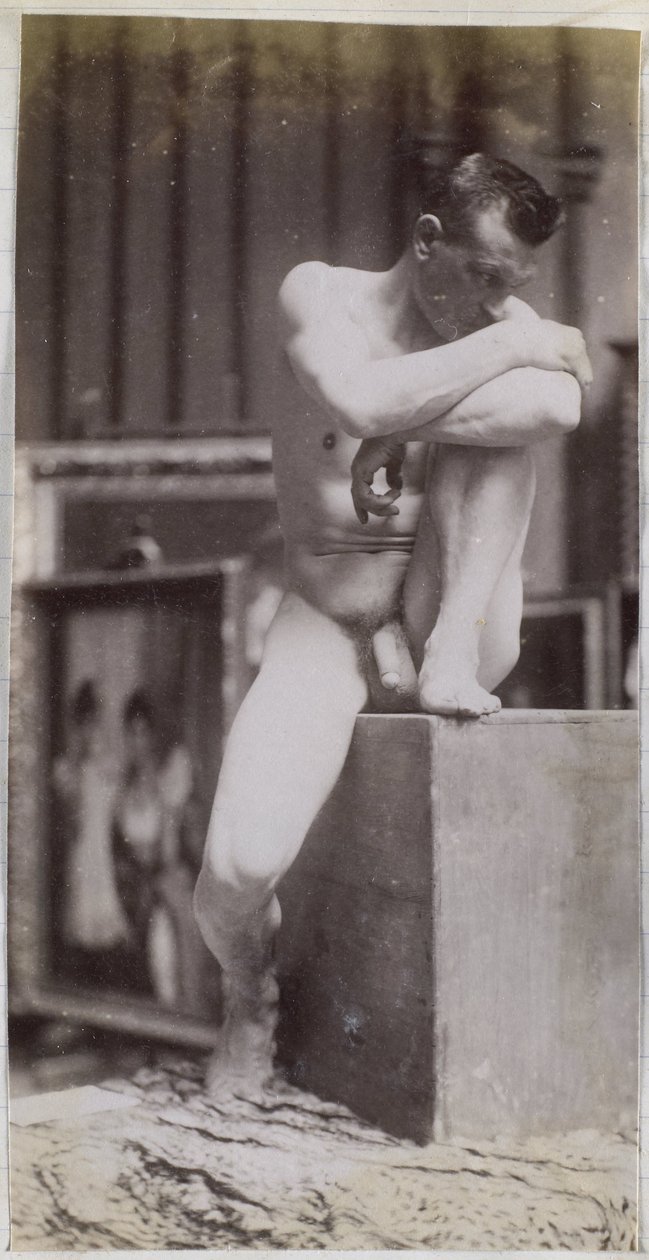 Tutkimus istuvasta alaston miesmallista Jacques de Lalaingin studiossa tekijältä Jacques Lalaing (attributed to)