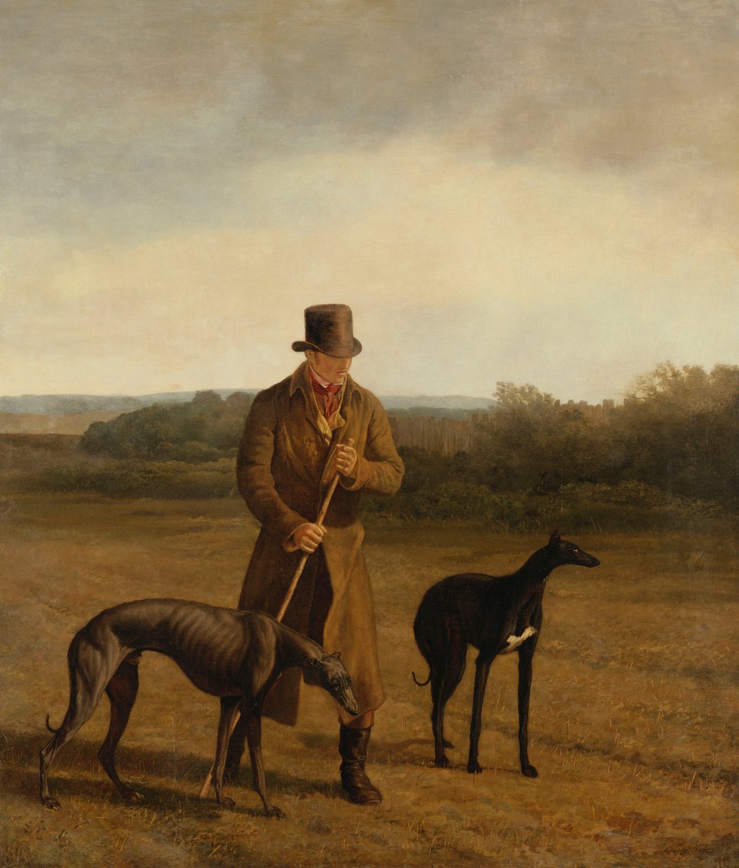 Lord Riversin muotokuva kahden vinttikoiran kanssa, n. 1825 tekijältä Jacques Laurent Agasse