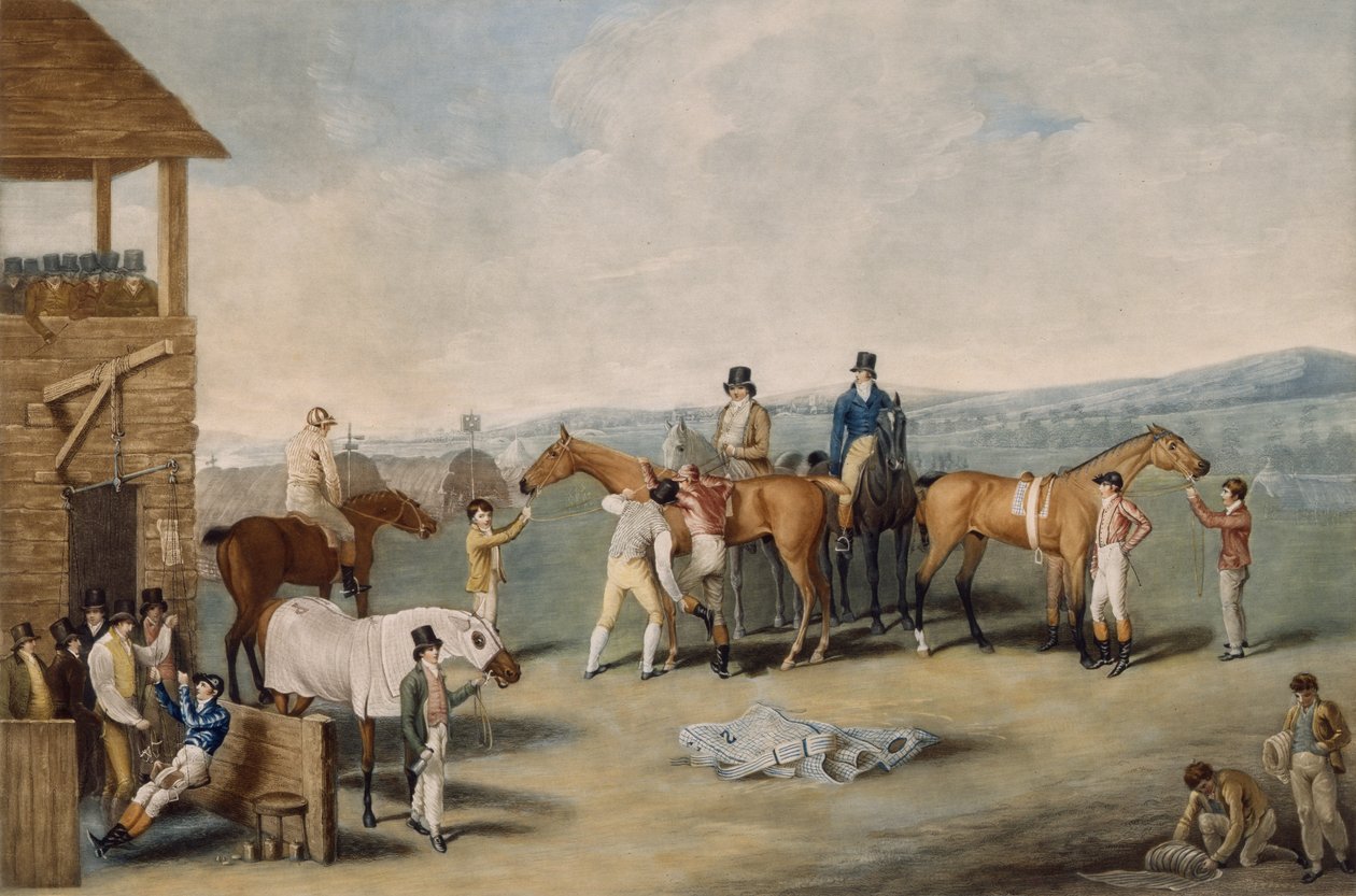 A Pair: Preparing to Start, Lontoo 20. tammikuuta 1803 (akvatinta) tekijältä Jacques Laurent after Agasse