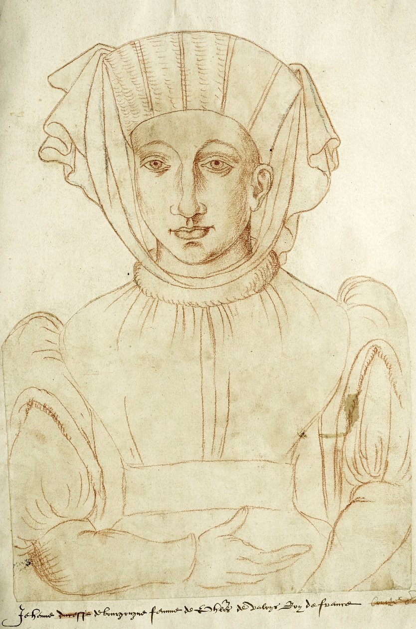 "Jehenne de Bourgongne, Ranskan kuninkaan Philippes de Valoysin vaimo", Recueil d