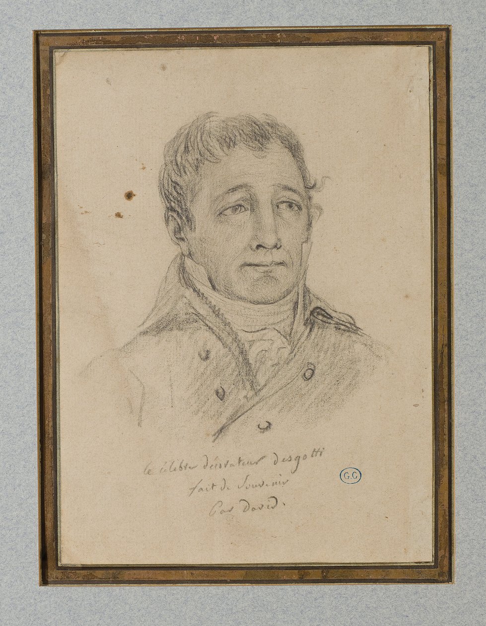 Ignace-Eugène-Marie Degottin muotokuva, n. 1815-25 (liitu vaaleanruskealle paperille) tekijältä Jacques Louis (workshop of) David