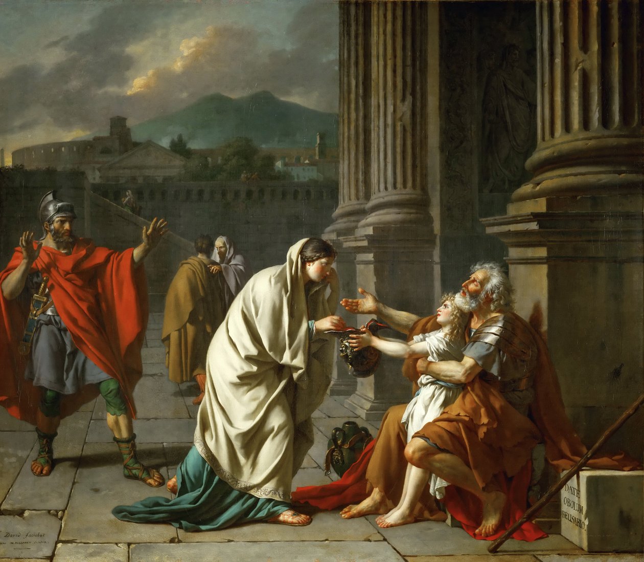 Belisarius kerjäämässä almua tekijältä Jacques Louis David