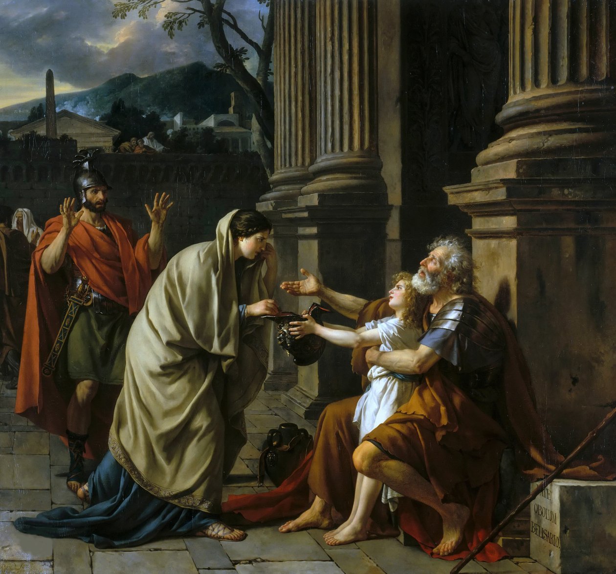 Belisarius almua kerjäämässä, 1781. tekijältä Jacques Louis David