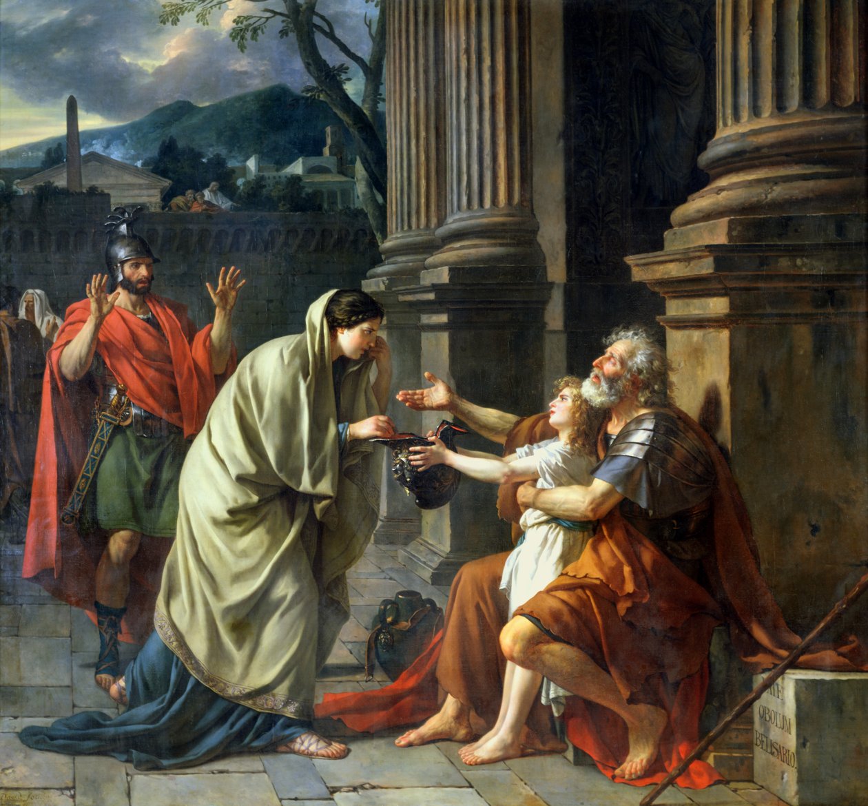 Belisarius almua kerjäämässä, 1781 tekijältä Jacques Louis David