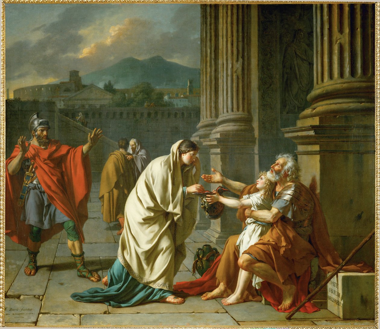 Belisarius kerjää almuja ... tekijältä Jacques Louis David