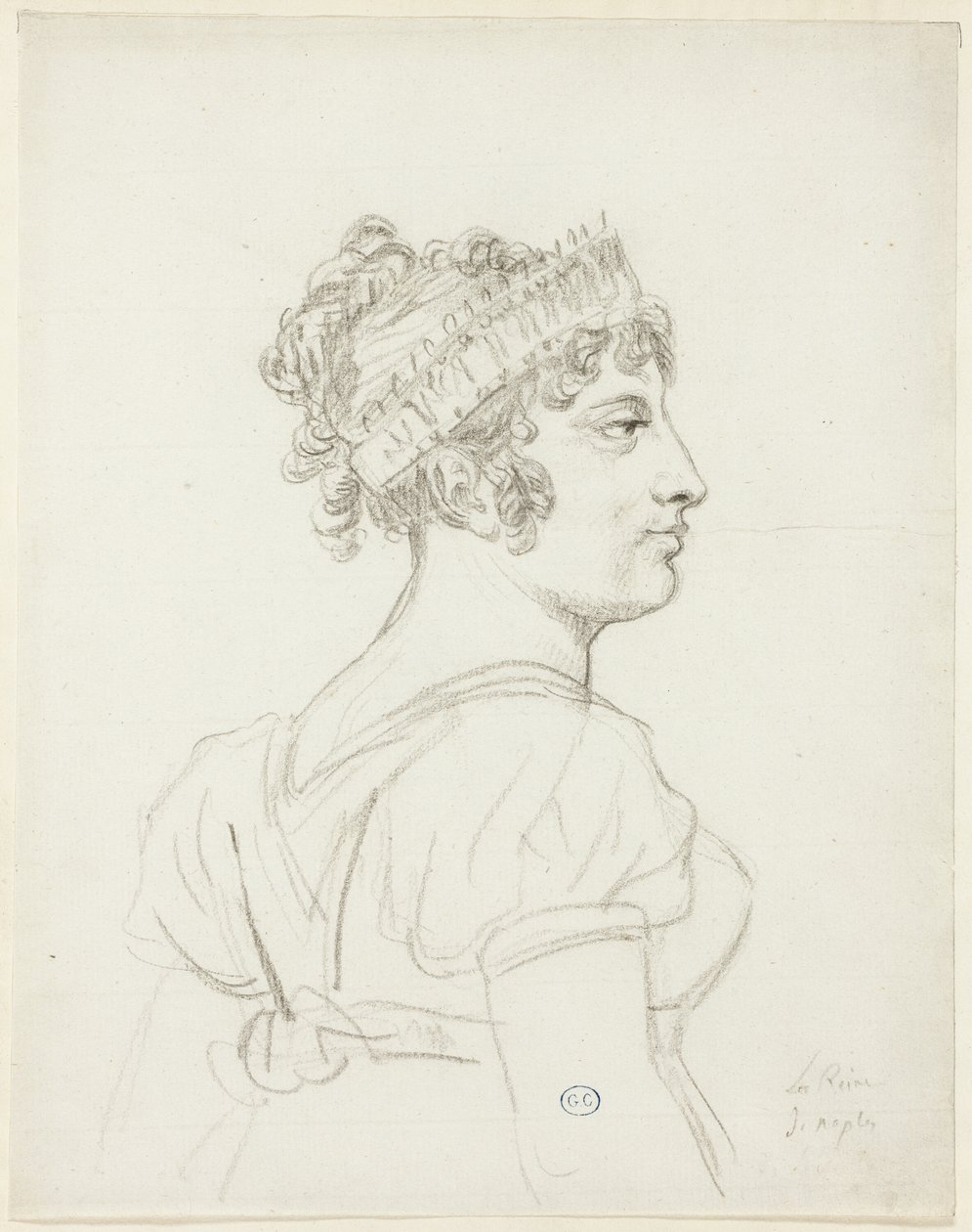 Caroline Bonaparten, prinsessa Muratin, Napolin kuningattaren rintakuva tekijältä Jacques Louis David