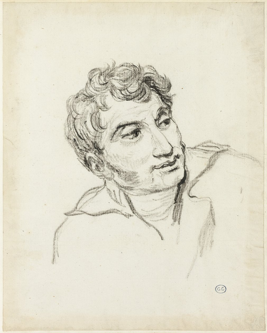 Miehen rintakuva, pää käännettynä oikealle. tekijältä Jacques Louis David