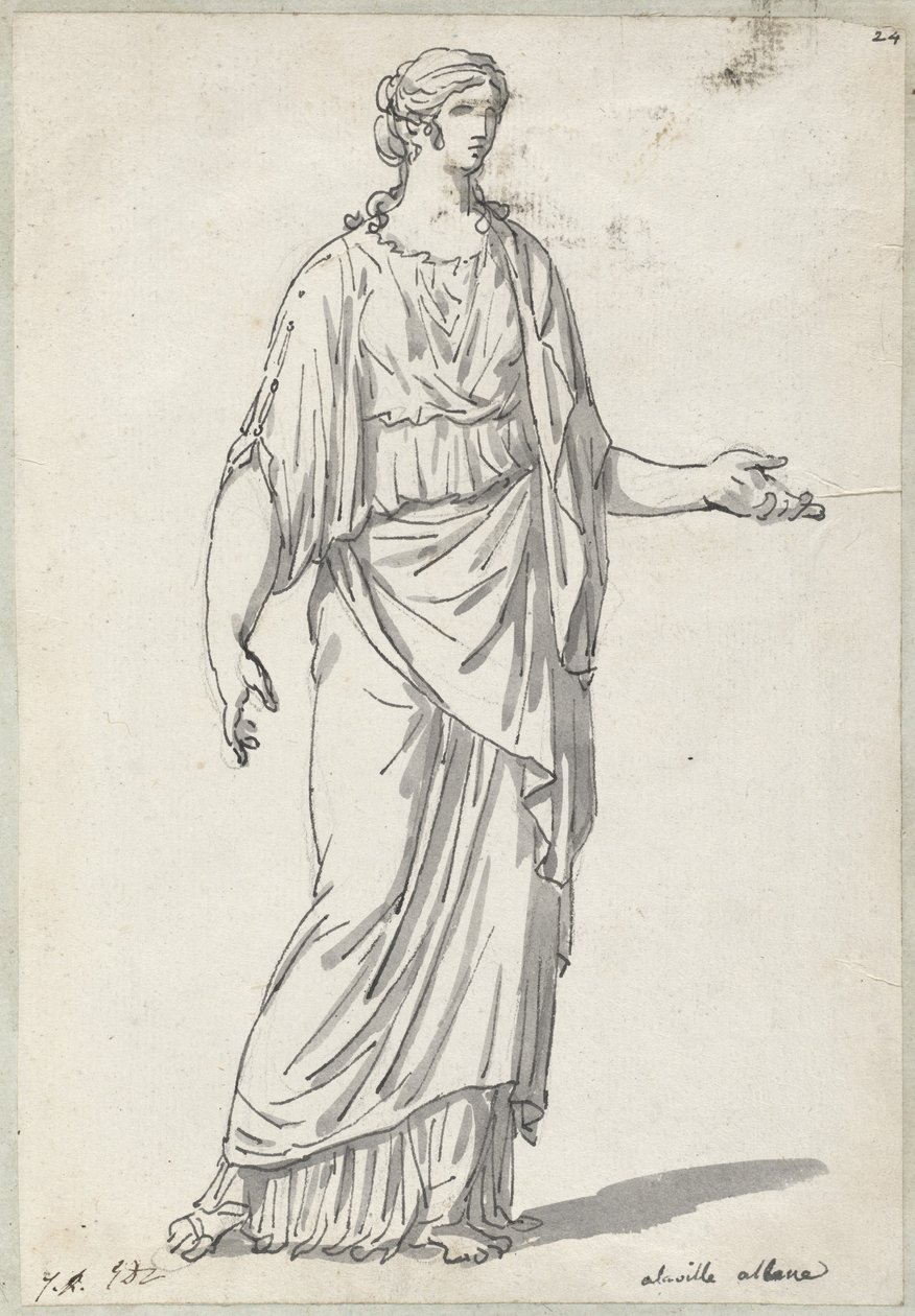 Klassinen veistos naisesta ojennetulla käsivarrella tekijältä Jacques Louis David