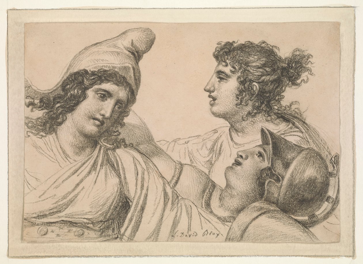 Kokoonpano kolmella hahmolla tekijältä Jacques Louis David
