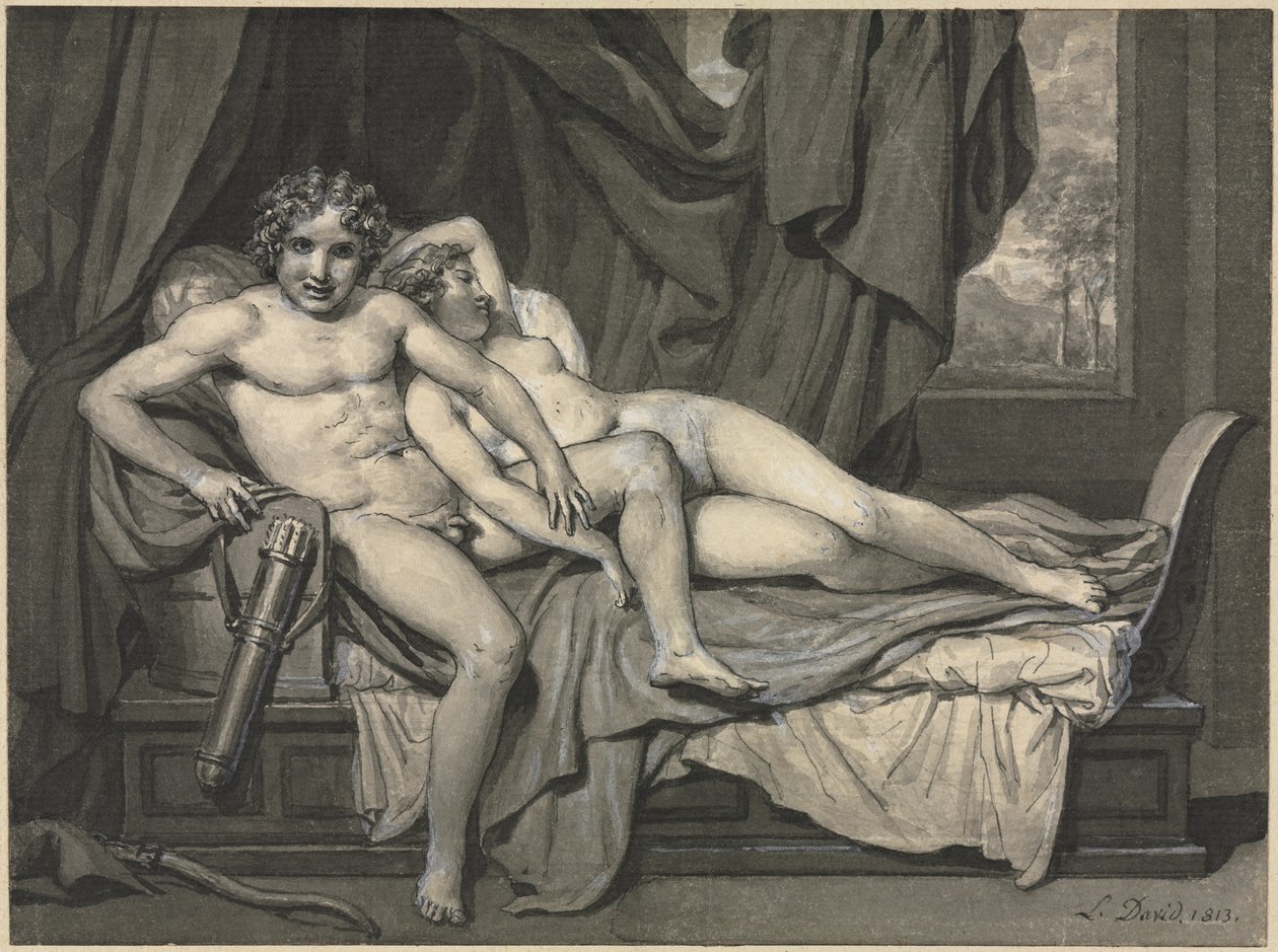 Cupid and Psyche, 1813. tekijältä Jacques Louis David