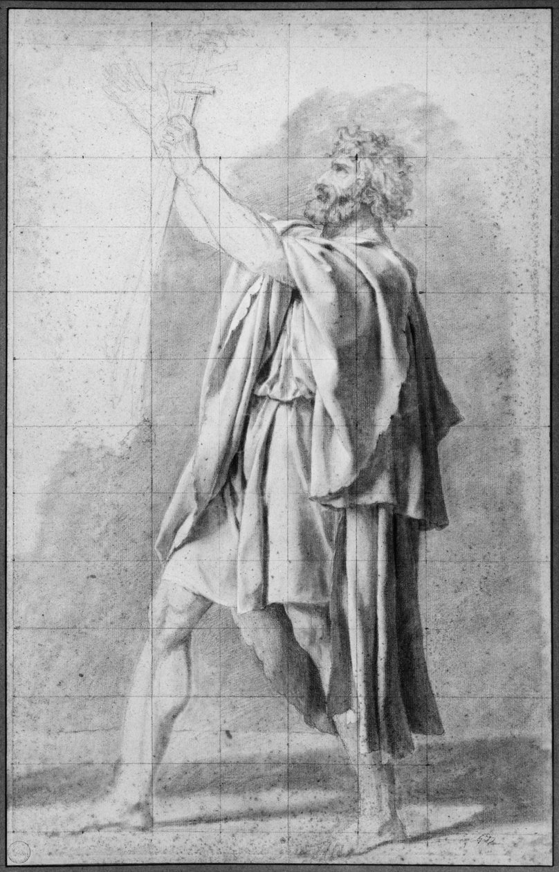 Horattien isä, tutkimus "Horatien valalle", n. 1785 tekijältä Jacques Louis David